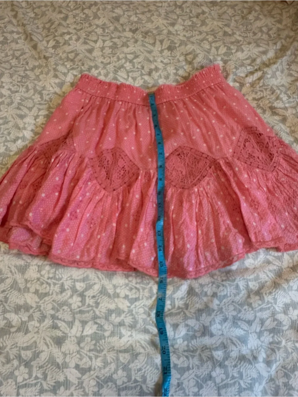 LoveShackFancy Pink Ruffle Mini Skirt size small